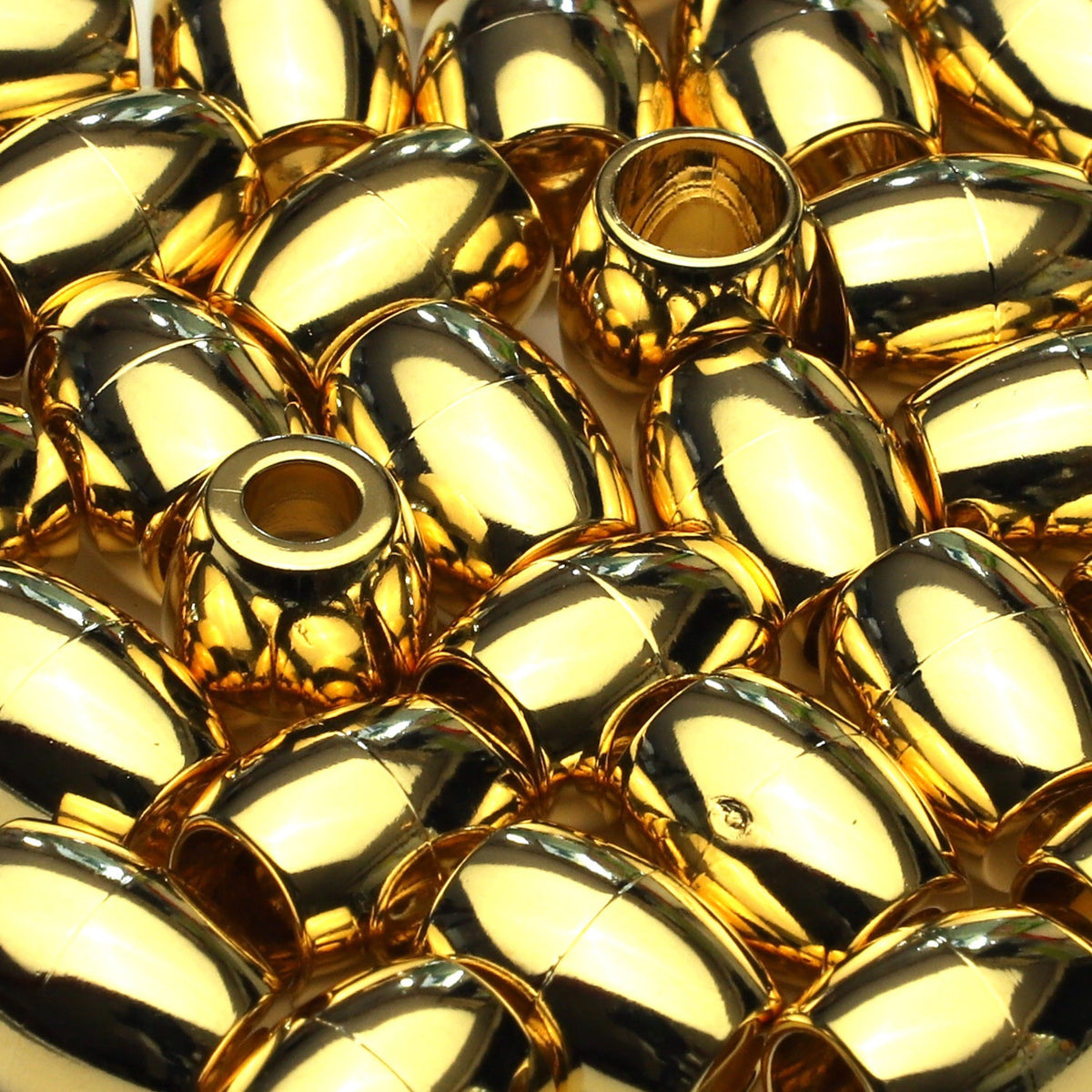 FUJIYAMA RIBBON ABS Cord End approx.13x10mm 2 Pieces Gold