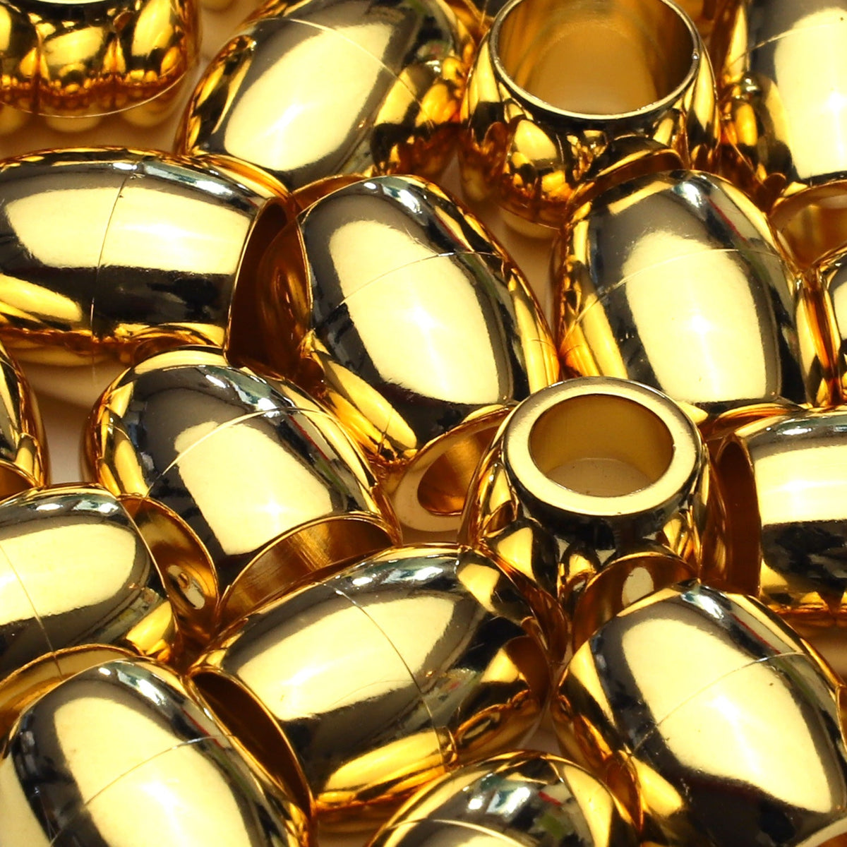 FUJIYAMA RIBBON ABS Cord End approx.16x14mm 2 Pieces Gold