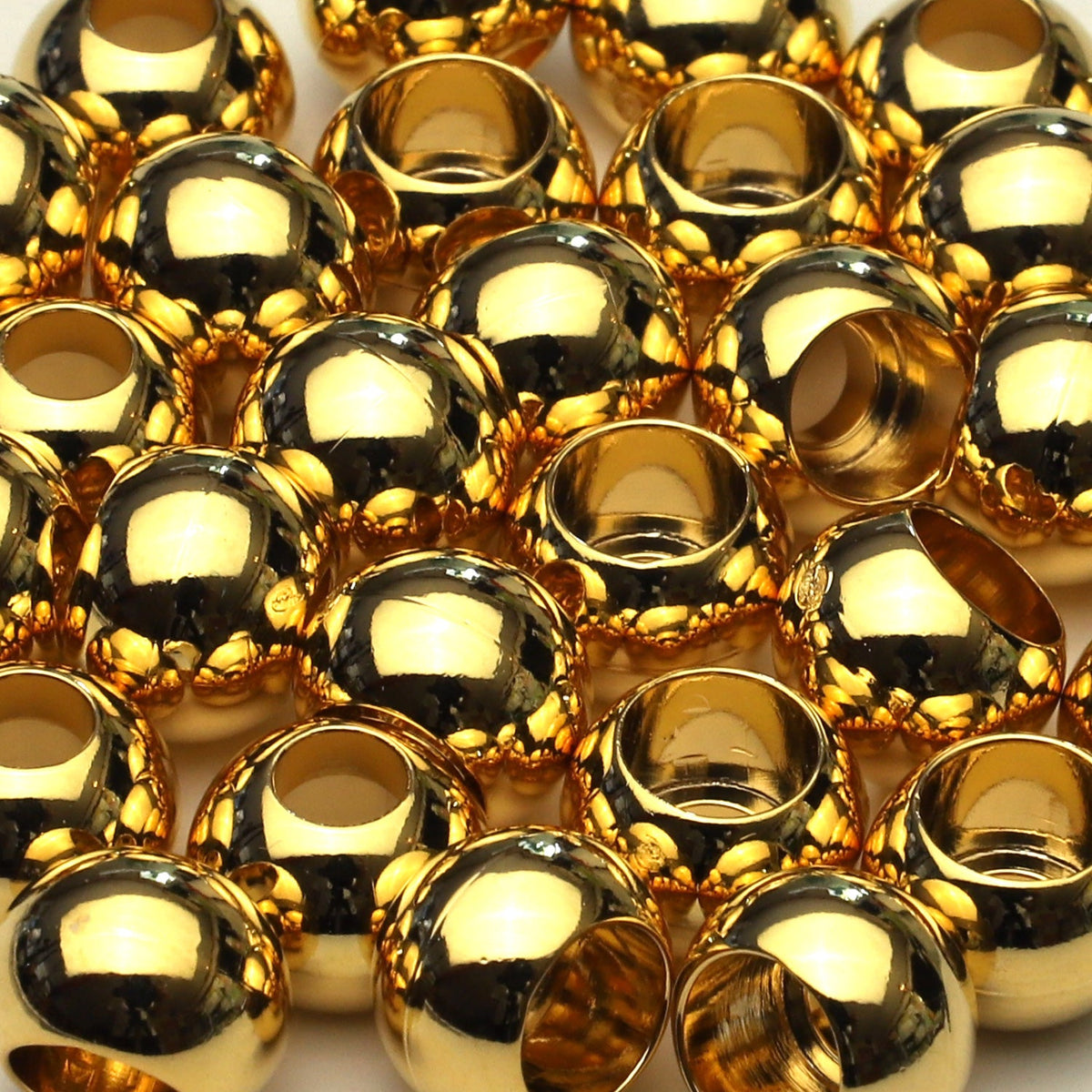 FUJIYAMA RIBBON ABS Cord End approx.8x11mm 2 Pieces Gold