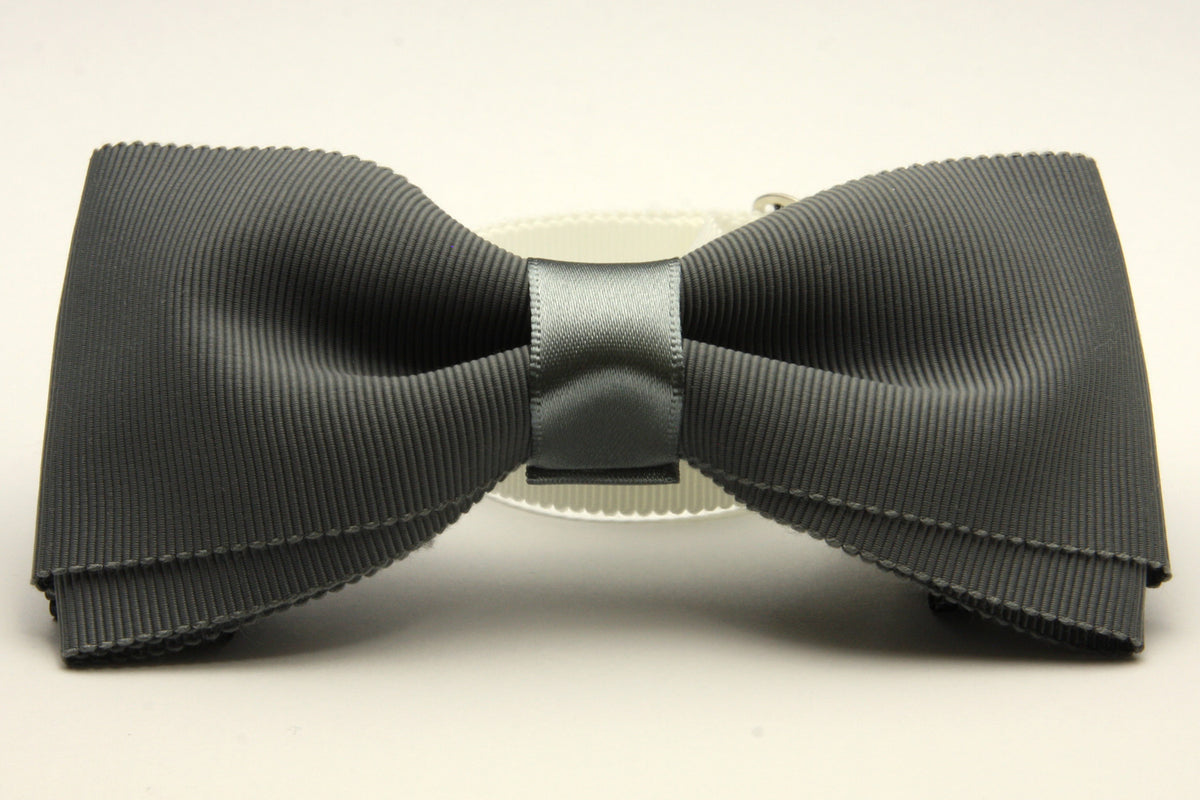 FUJIYAMA RIBBON Grosgrain Bow Tie 12x6cm (4-3/4&quot;x2-3/8&quot;) Gray