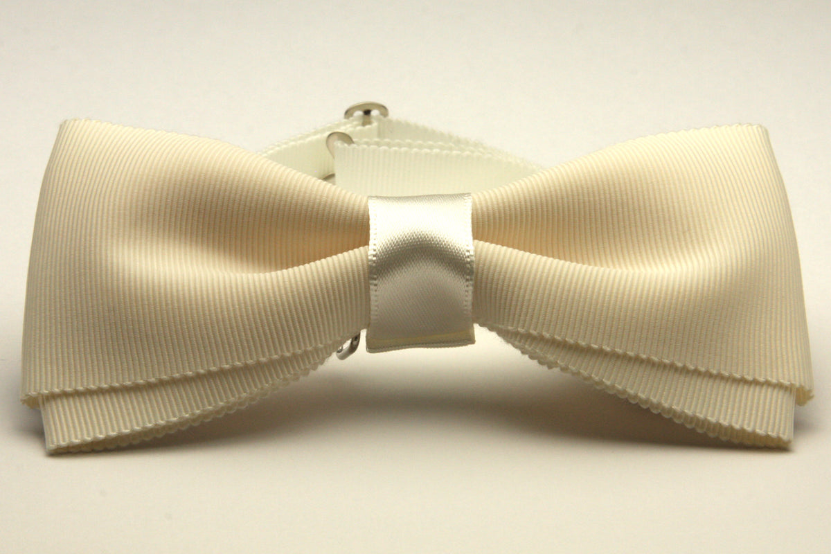 FUJIYAMA RIBBON Grosgrain Bow Tie 12x6cm (4-3/4&quot;x2-3/8&quot;) Milky White