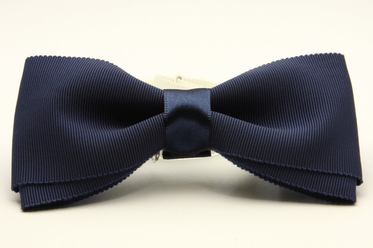 FUJIYAMA RIBBON Grosgrain Bow Tie 12x6cm (4-3/4&quot;x2-3/8&quot;) Navy Blue