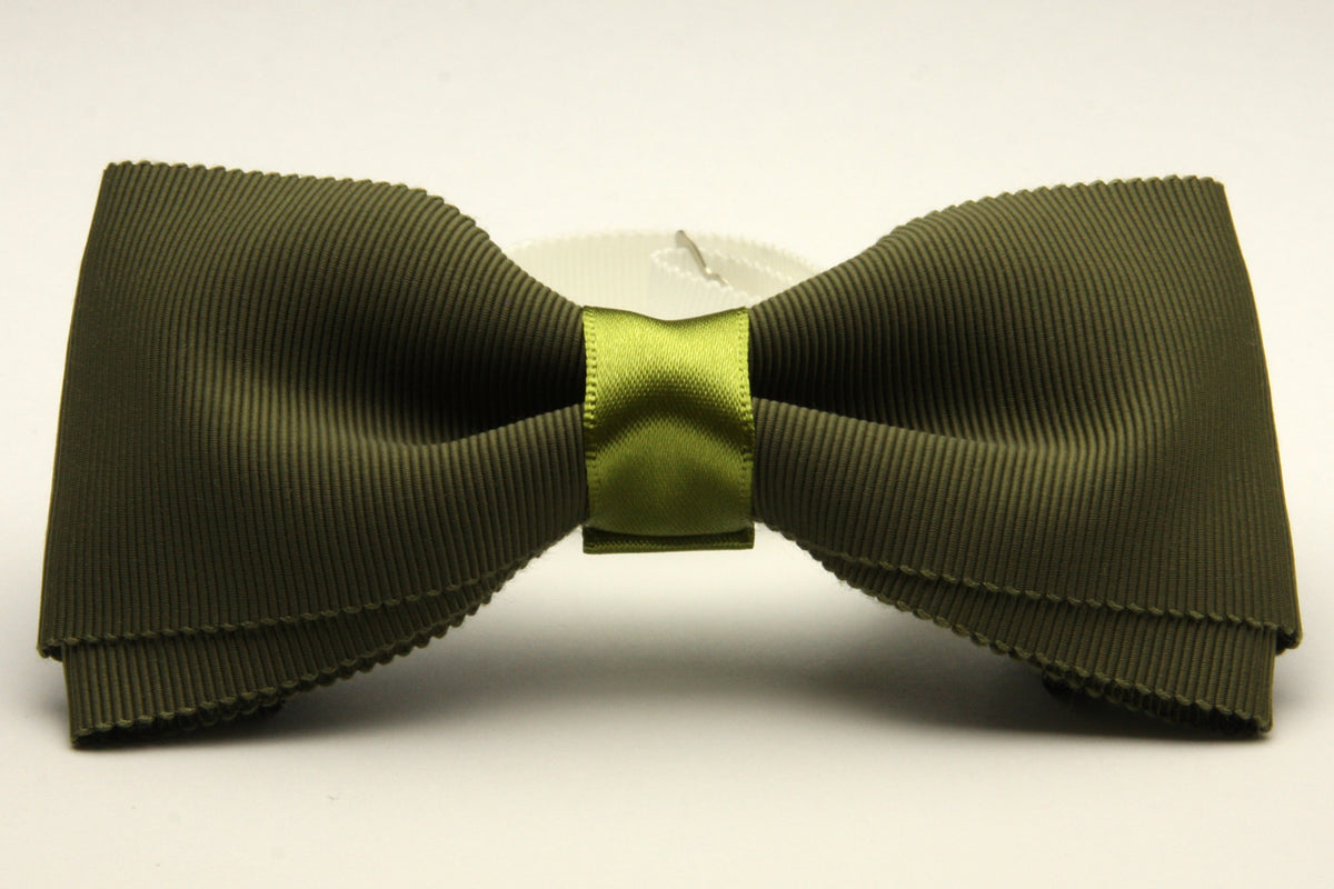 FUJIYAMA RIBBON Grosgrain Bow Tie 12x6cm (4-3/4&quot;x2-3/8&quot;) Olive Green