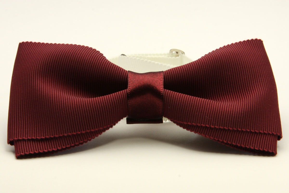 FUJIYAMA RIBBON Grosgrain Bow Tie 12x6cm (4-3/4&quot;x2-3/8&quot;) Wine Red