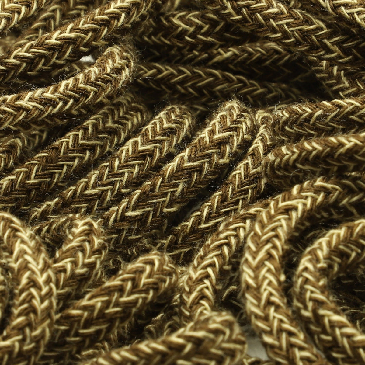 FUJIYAMA RIBBON [Sample] Color Mix Spindle Cord approx.5mm (3/16&quot;) 2.5 Meters Cut Dark Brown / Light Beige