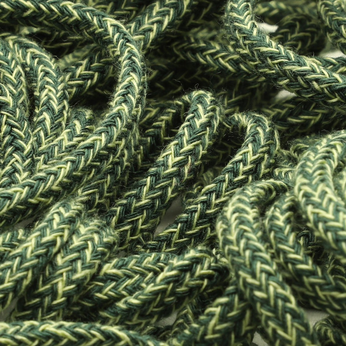 FUJIYAMA RIBBON [Sample] Color Mix Spindle Cord approx.5mm (3/16&quot;) 2.5 Meters Cut Dark Green / Cream