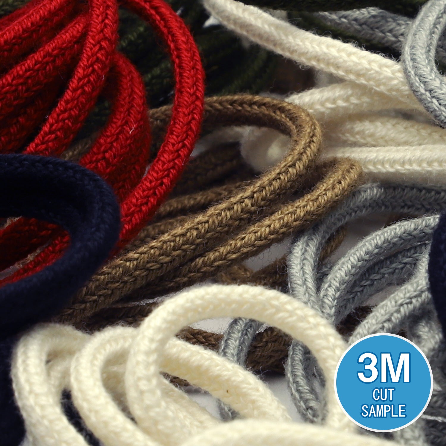 FUJIYAMA RIBBON [Sample] Cotton Spindle Cord approx.2mm (5/64") 3 Meters Cut