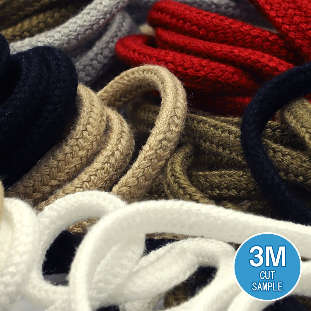FUJIYAMA RIBBON [Sample] Cotton Spindle Cord approx.4mm (5/32") 3 Meters Cut