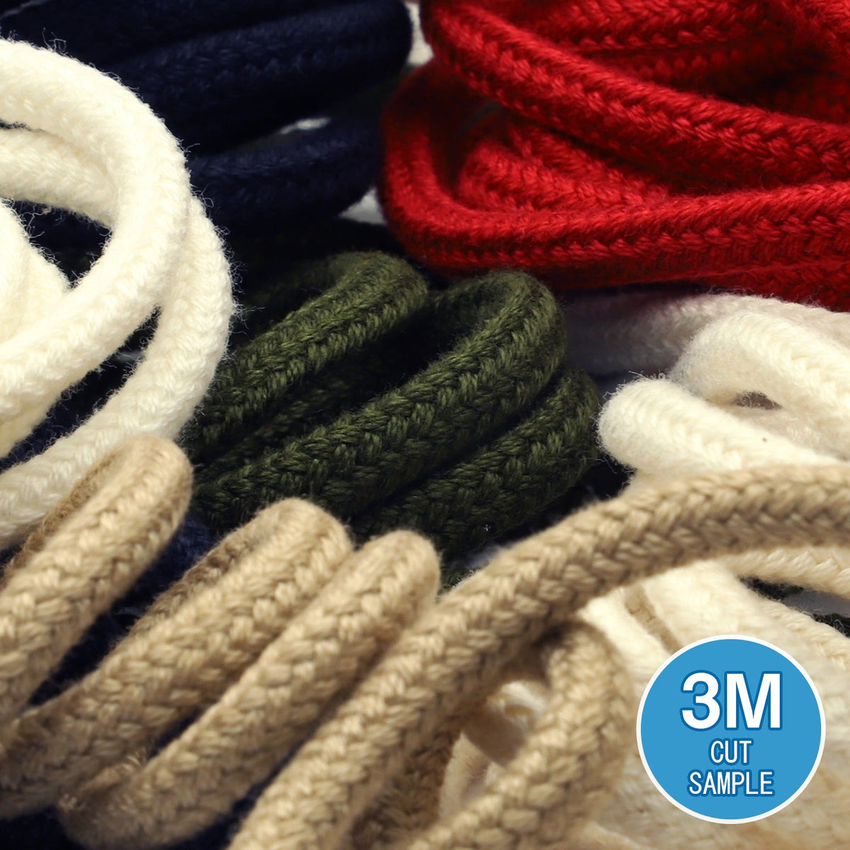 FUJIYAMA RIBBON [Sample] Cotton Spindle Cord approx.5mm (3/16") 3 Meters Cut