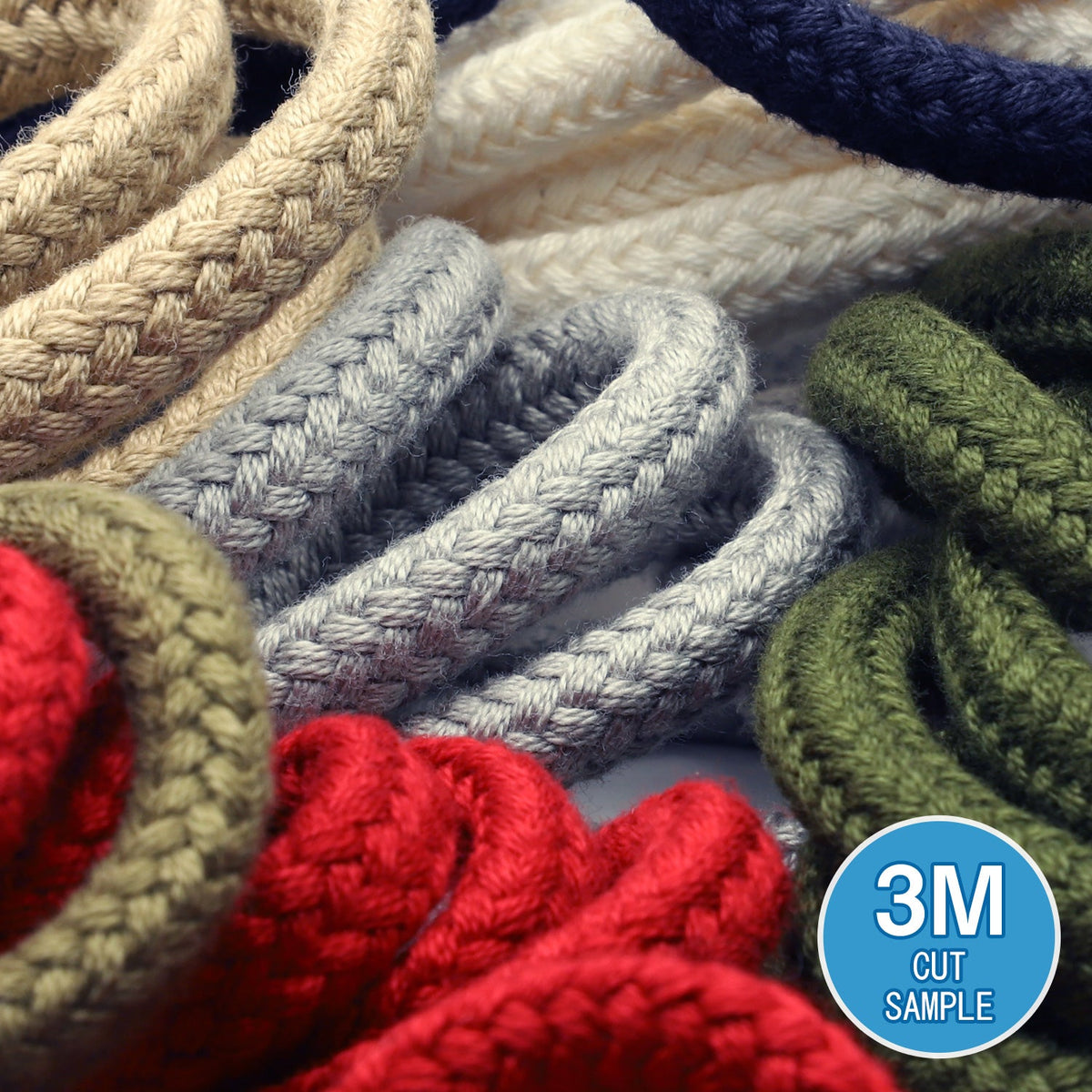 FUJIYAMA RIBBON [Sample] Cotton Spindle Cord approx.7mm (9/32") 3 Meters Cut