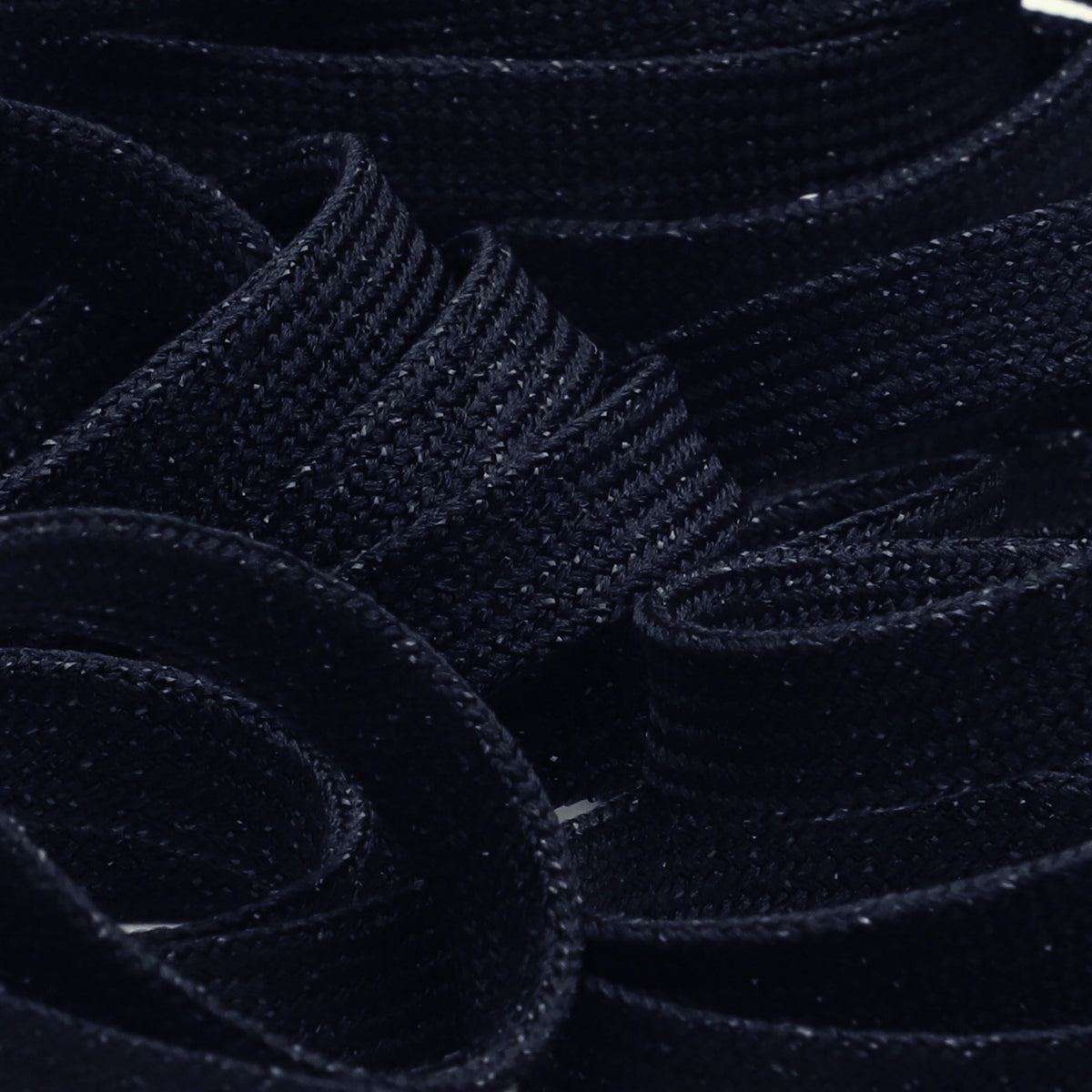FUJIYAMA RIBBON [Sample] Lame Flat Cord approx. 8mm (5/16") 3 Meters Cut Black