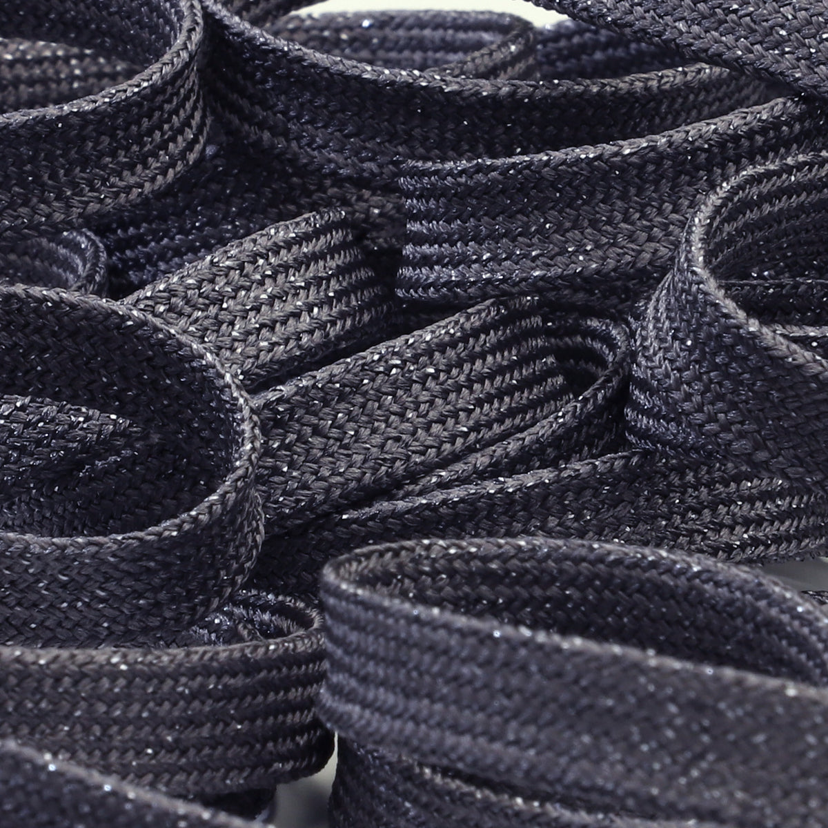 FUJIYAMA RIBBON [Sample] Lame Flat Cord approx. 8mm (5/16") 3 Meters Cut Dark Gray