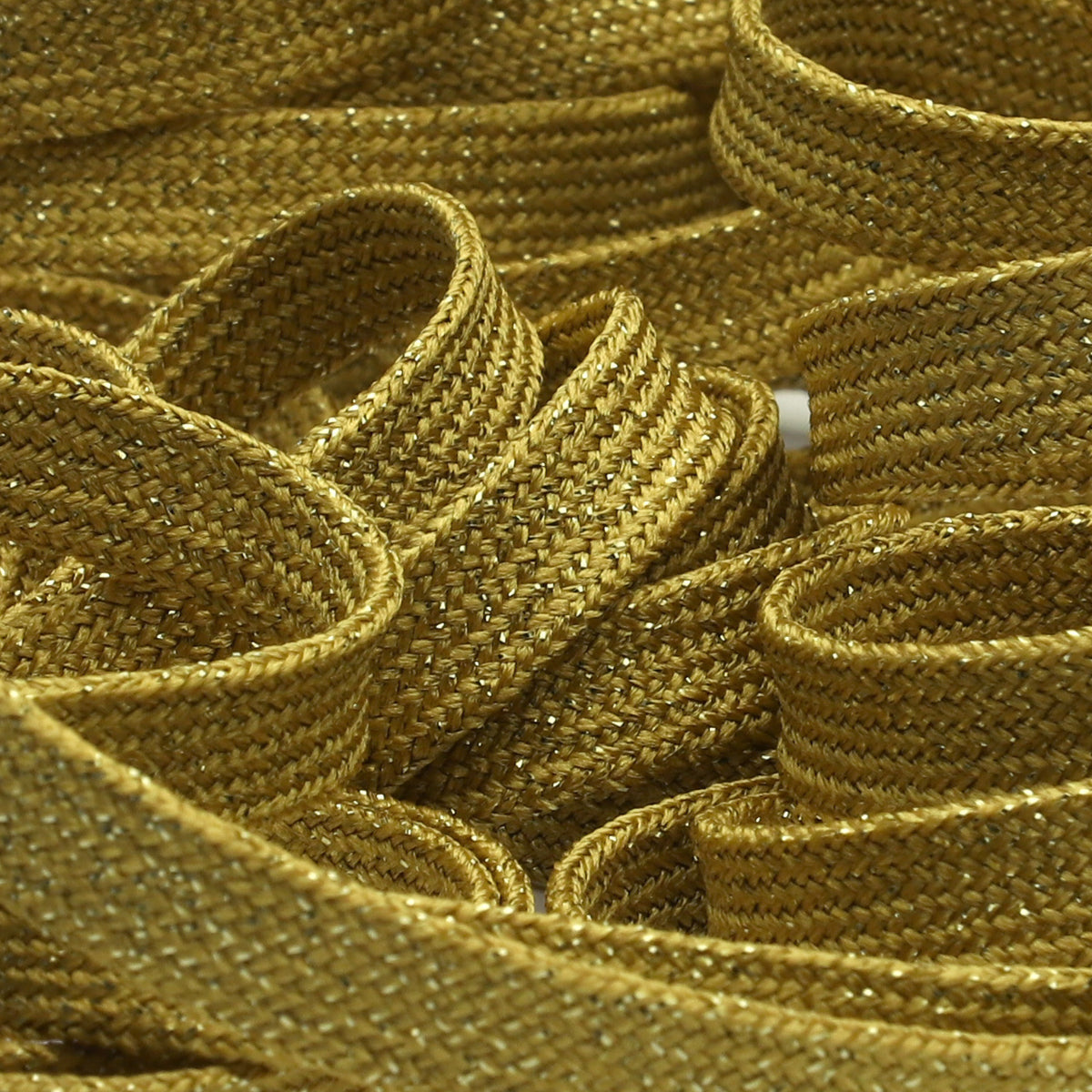 FUJIYAMA RIBBON [Sample] Lame Flat Cord approx. 8mm (5/16") 3 Meters Cut Golden Yellow