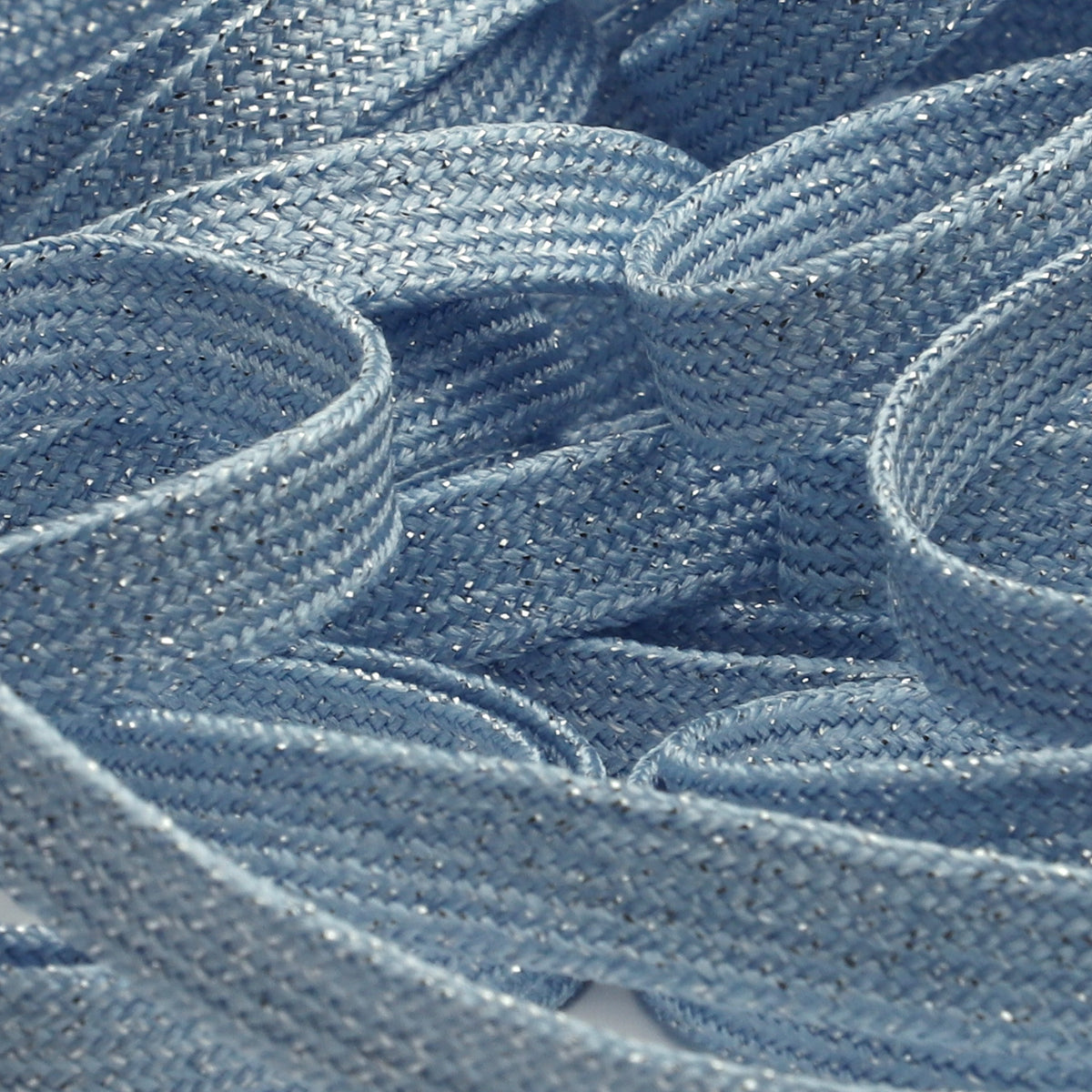 FUJIYAMA RIBBON [Sample] Lame Flat Cord approx. 8mm (5/16") 3 Meters Cut Light Blue