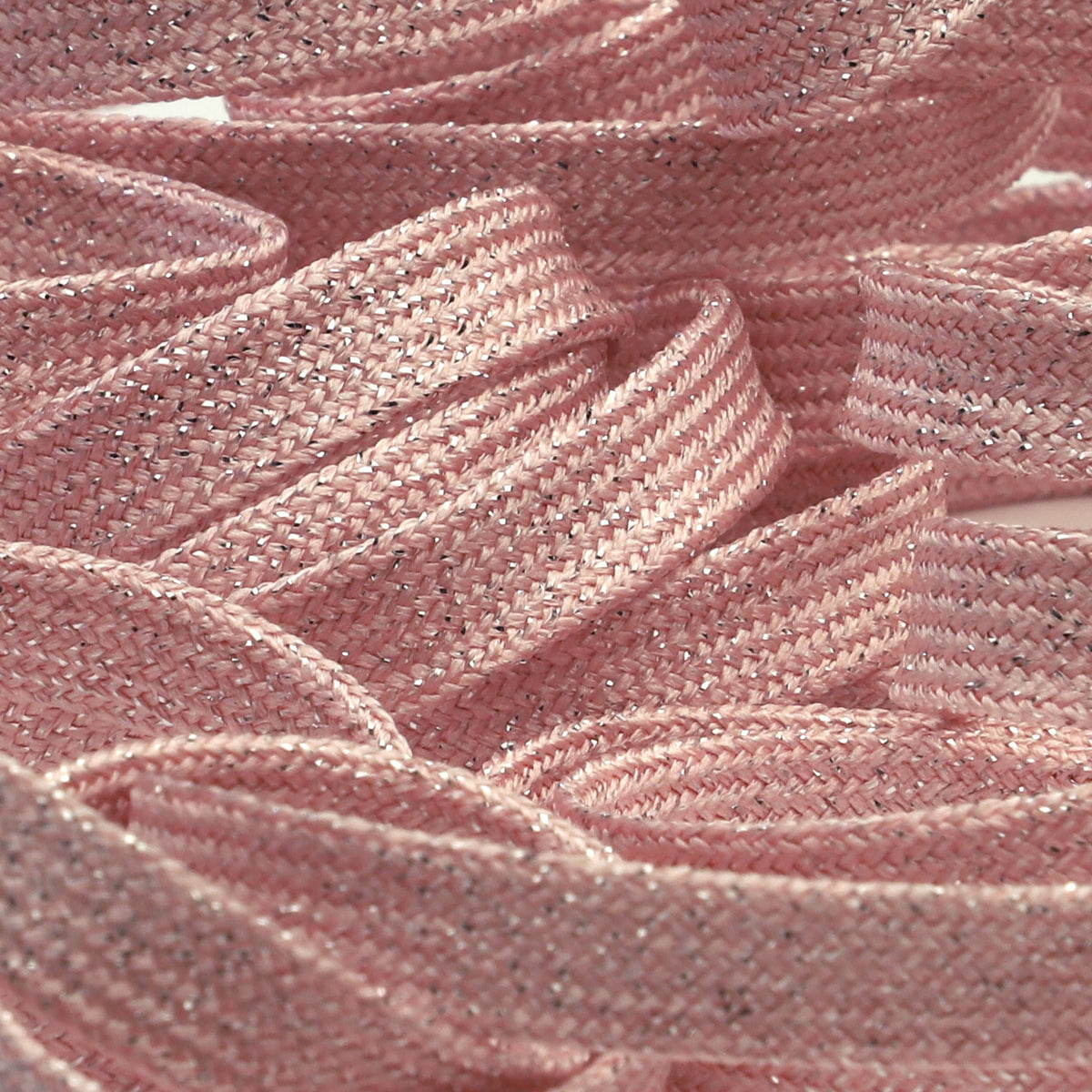 FUJIYAMA RIBBON [Sample] Lame Flat Cord approx. 8mm (5/16") 3 Meters Cut Light Pink