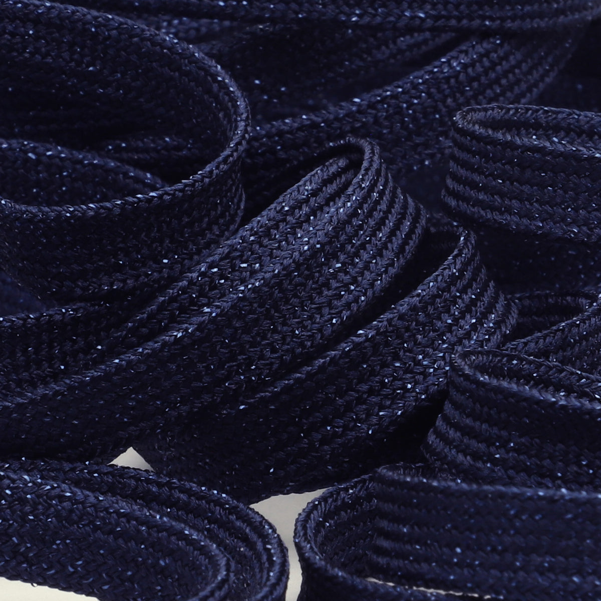 FUJIYAMA RIBBON [Sample] Lame Flat Cord approx. 8mm (5/16") 3 Meters Cut Navy Blue