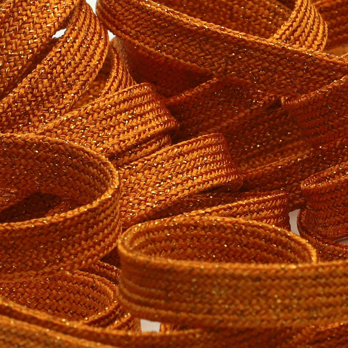 FUJIYAMA RIBBON [Sample] Lame Flat Cord approx. 8mm (5/16") 3 Meters Cut Orange