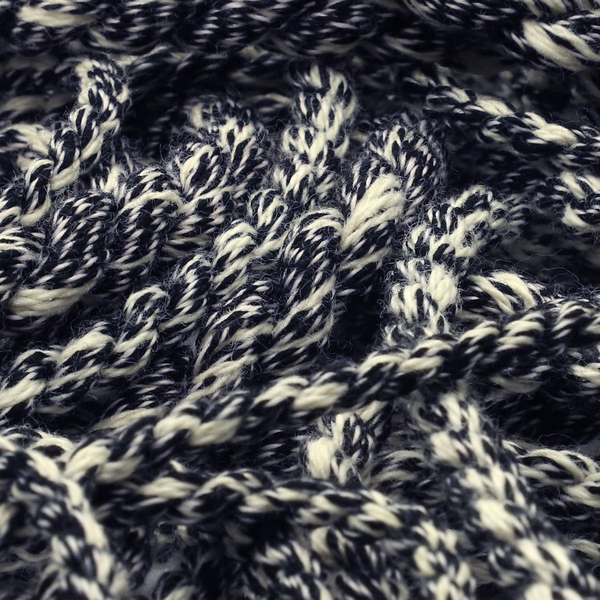 FUJIYAMA RIBBON [Sample] Melange Twist Cord approx. 3.5mm (9/64&quot;) 3 Meters Cut Black &amp; White