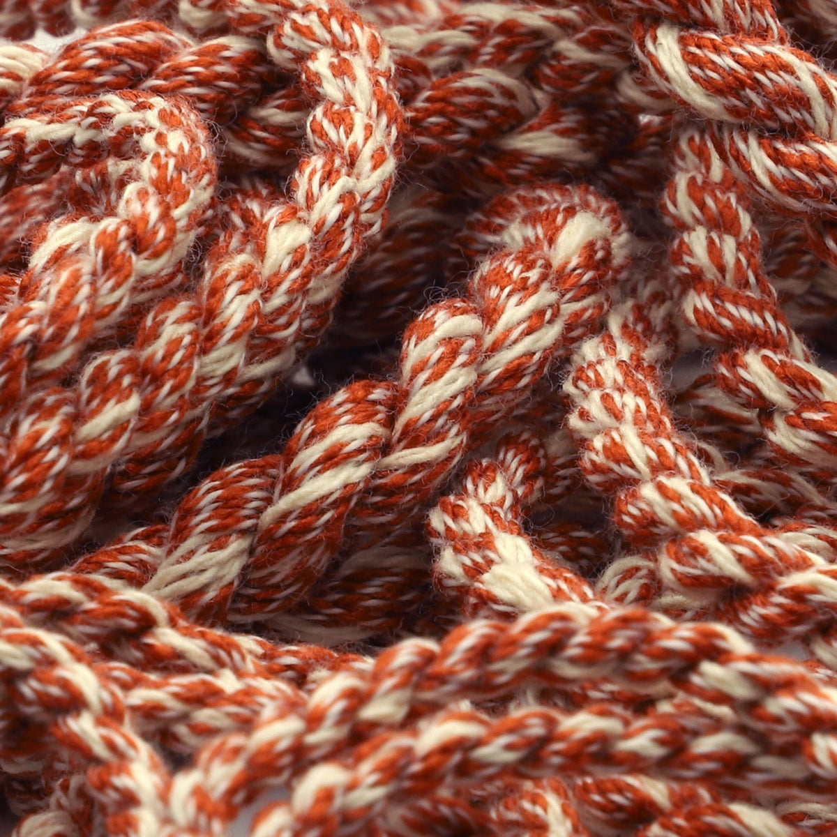 FUJIYAMA RIBBON [Sample] Melange Twist Cord approx. 3.5mm (9/64&quot;) 3 Meters Cut Brick &amp; White