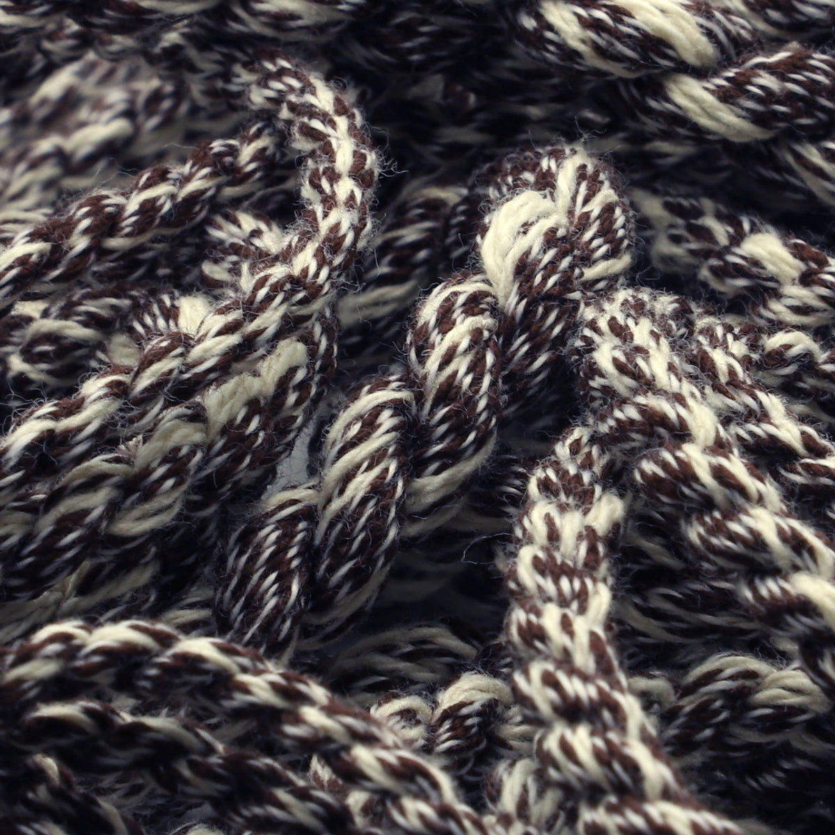 FUJIYAMA RIBBON [Sample] Melange Twist Cord approx. 3.5mm (9/64&quot;) 3 Meters Cut Dark Brown &amp; White