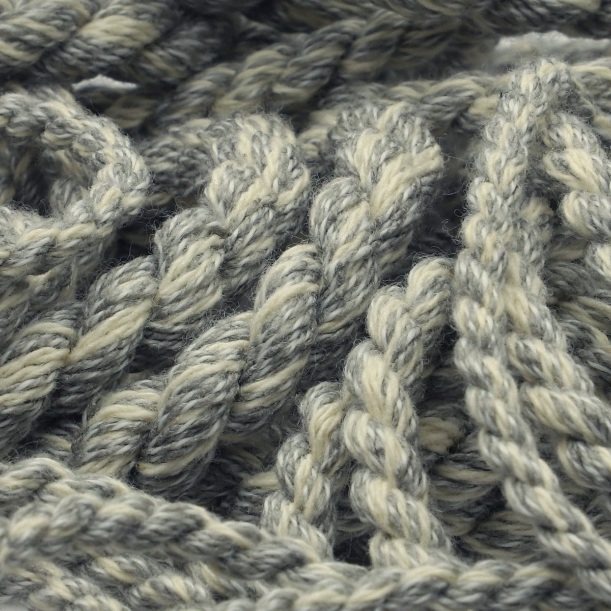 FUJIYAMA RIBBON [Sample] Melange Twist Cord approx. 3.5mm (9/64&quot;) 3 Meters Cut Gray &amp; White