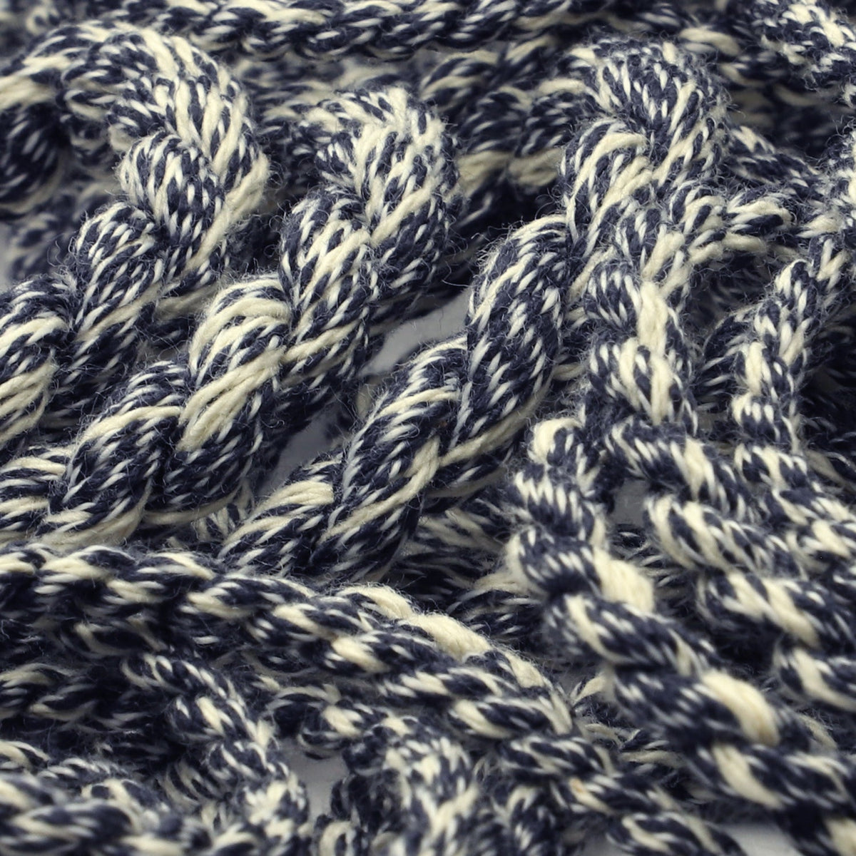 FUJIYAMA RIBBON [Sample] Melange Twist Cord approx. 3.5mm (9/64&quot;) 3 Meters Cut Navy Blue &amp; White
