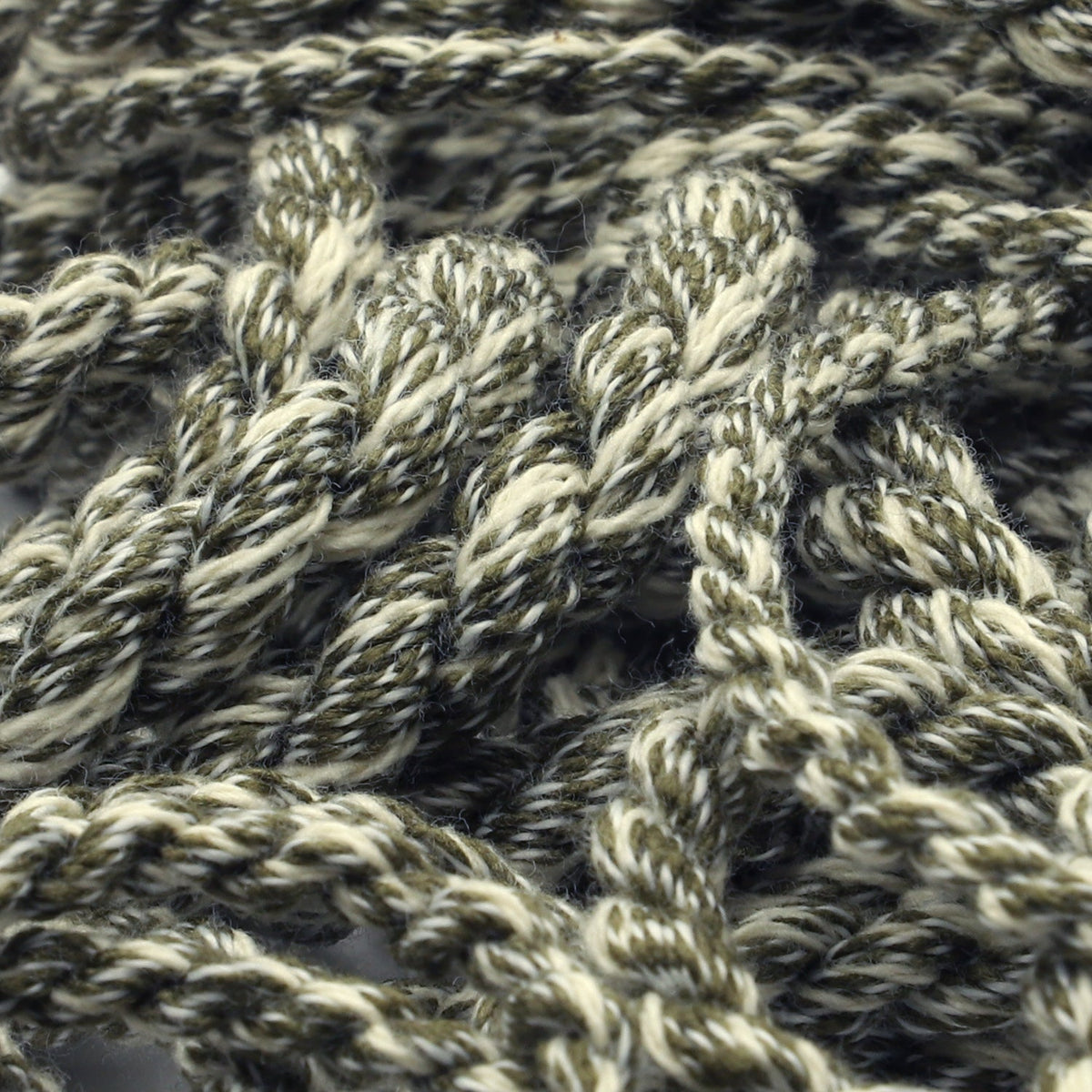 FUJIYAMA RIBBON [Sample] Melange Twist Cord approx. 3.5mm (9/64&quot;) 3 Meters Cut Olive Drab &amp; White
