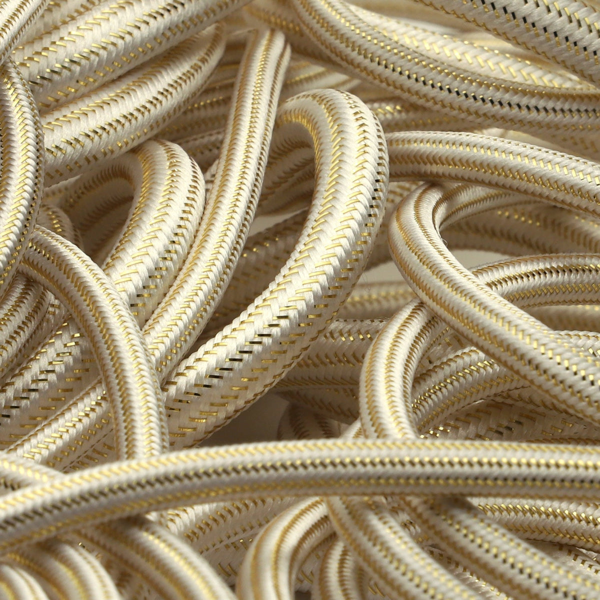 FUJIYAMA RIBBON [Sample] Metallic Cord approx. 4mm (5/32") 3 Meters Cut Gold &amp; White