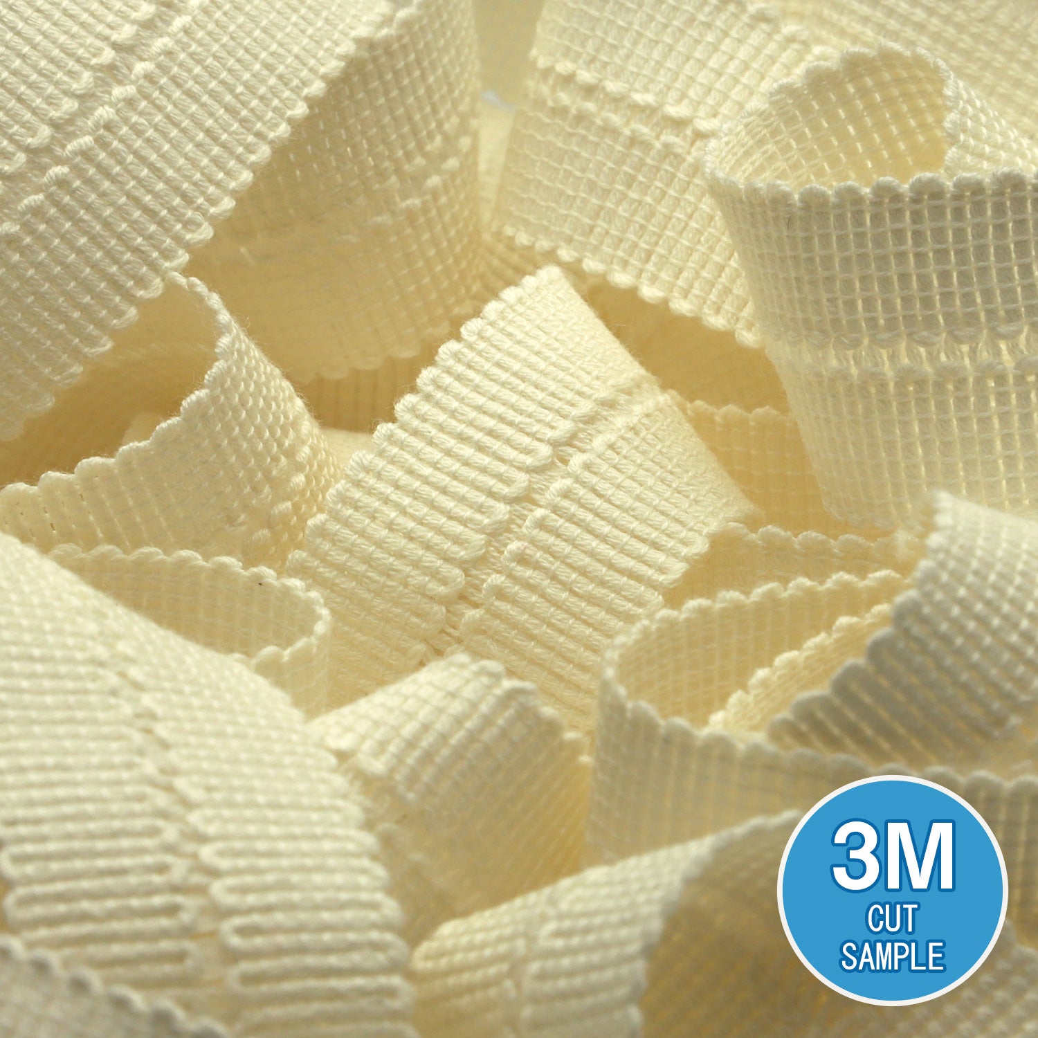 FUJIYAMA RIBBON [Sample] Organic Cotton Knit Binder Tape 10x10mm (13/16") Ecru 3 Meters Cut