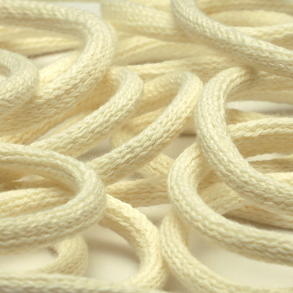FUJIYAMA RIBBON [Sample] Organic Cotton Knit Cord approx. 6mm (1/4&quot;) Ecru 3 Meters Cut
