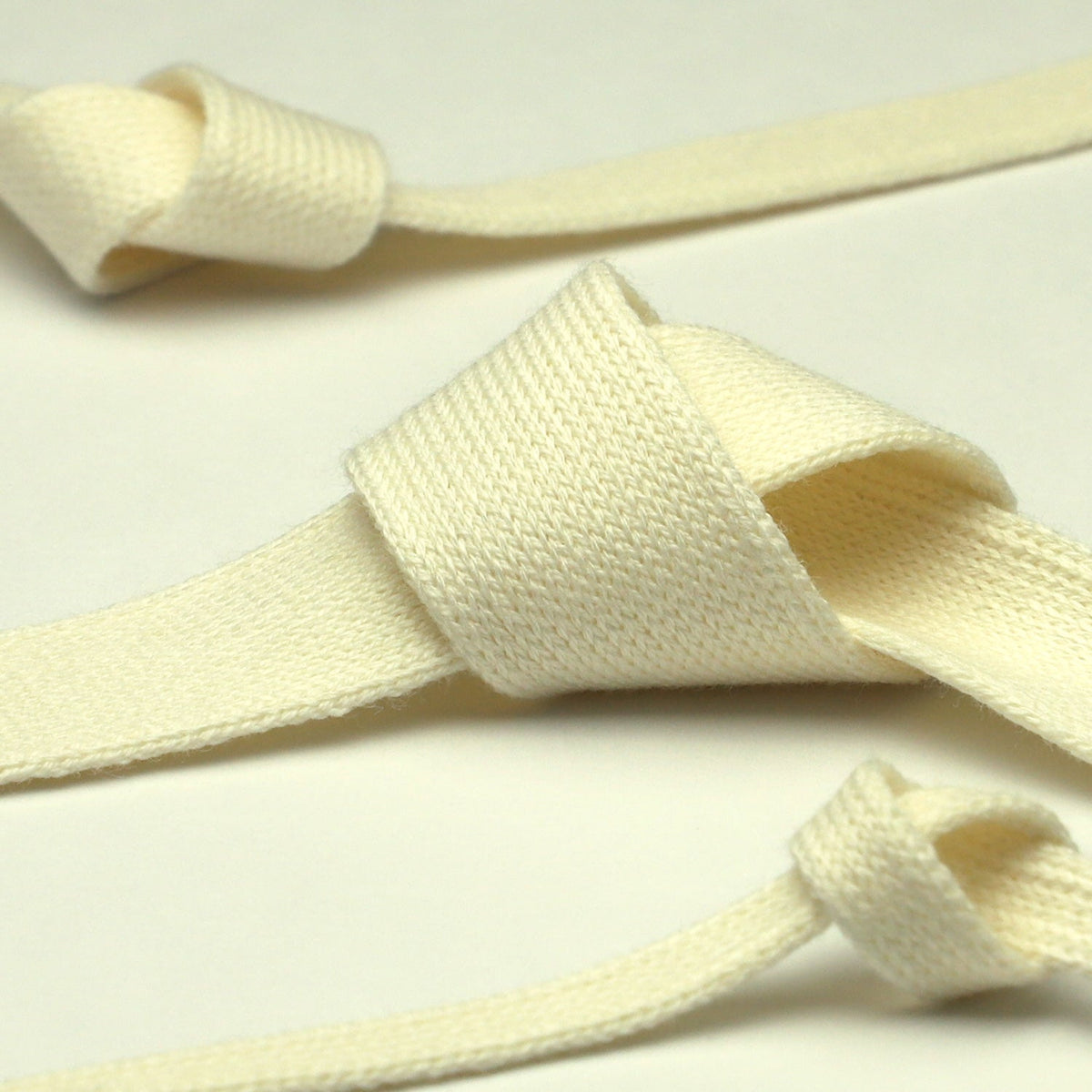 FUJIYAMA RIBBON [Sample] Organic Cotton Knit Tape 5mm (3/16&quot;) Ecru 3 Meters Cut