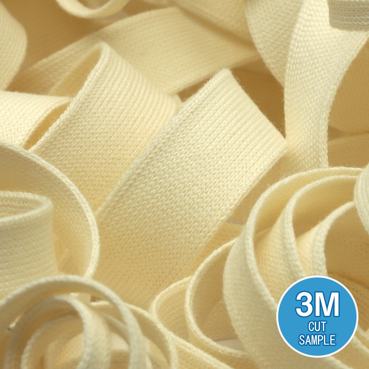 FUJIYAMA RIBBON [Sample] Organic Cotton Knit Tape 5mm (3/16") Ecru 3 Meters Cut