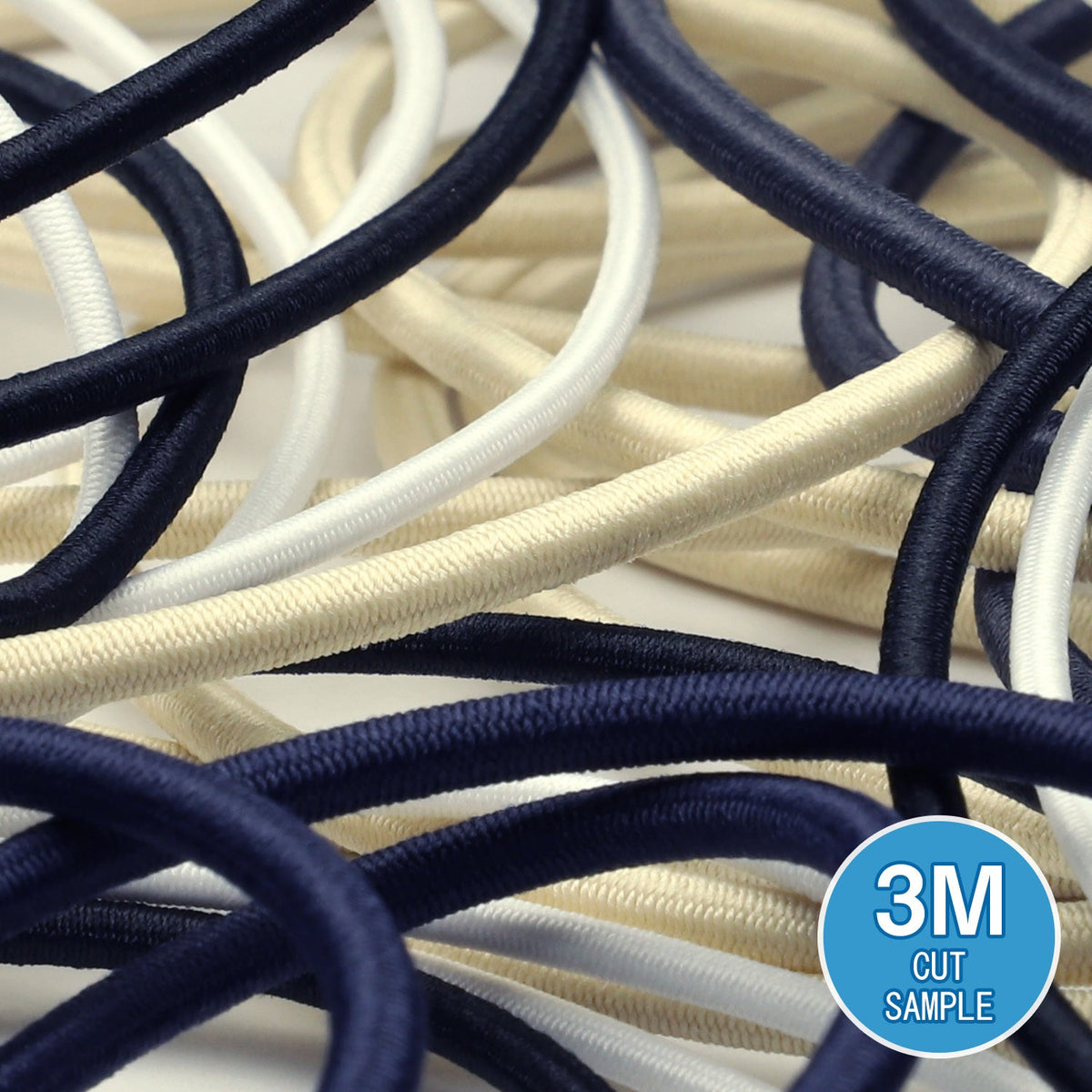 FUJIYAMA RIBBON [Sample] Recycled Polyester Elastic Cord 2mm (5/64") 3 Meters Cut