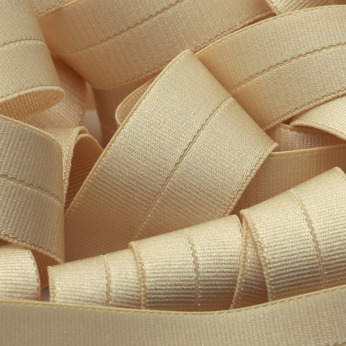 FUJIYAMA RIBBON [Sample] Recycled Polyester Grosgrain Stretch Binder Tape 9x9mm (23/32&quot;) 3 Meters Cut Beige