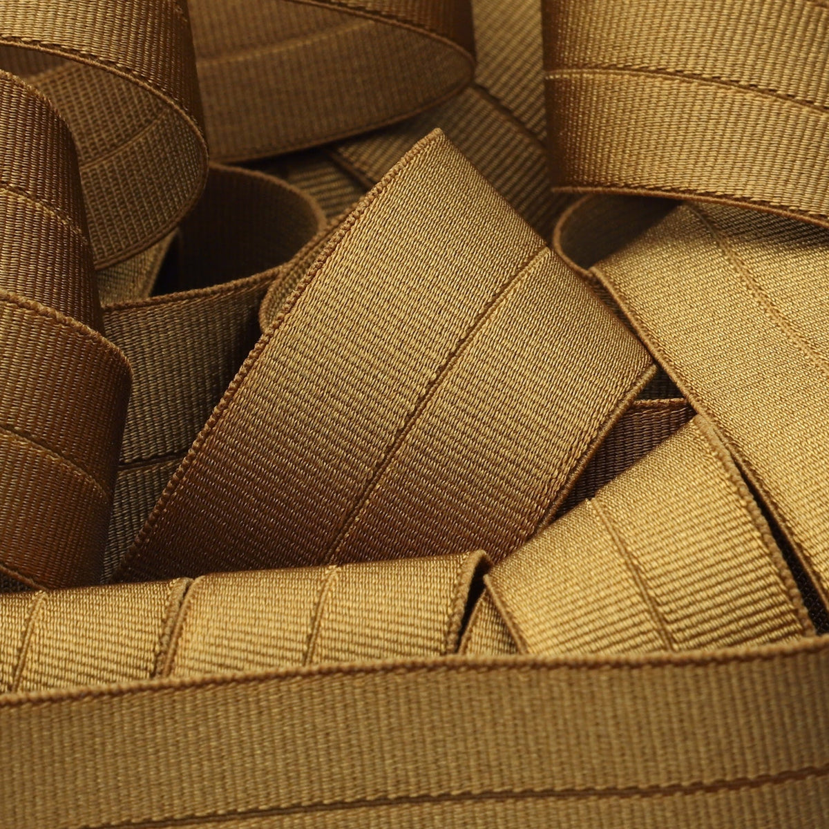 FUJIYAMA RIBBON [Sample] Recycled Polyester Grosgrain Stretch Binder Tape 9x9mm (23/32&quot;) 3 Meters Cut Brown