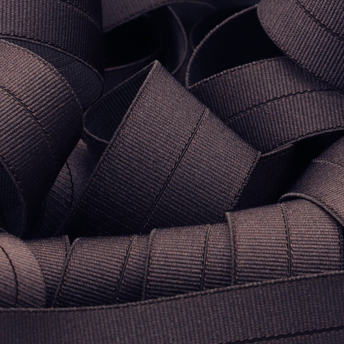 FUJIYAMA RIBBON [Sample] Recycled Polyester Grosgrain Stretch Binder Tape 9x9mm (23/32&quot;) 3 Meters Cut Dark Brown