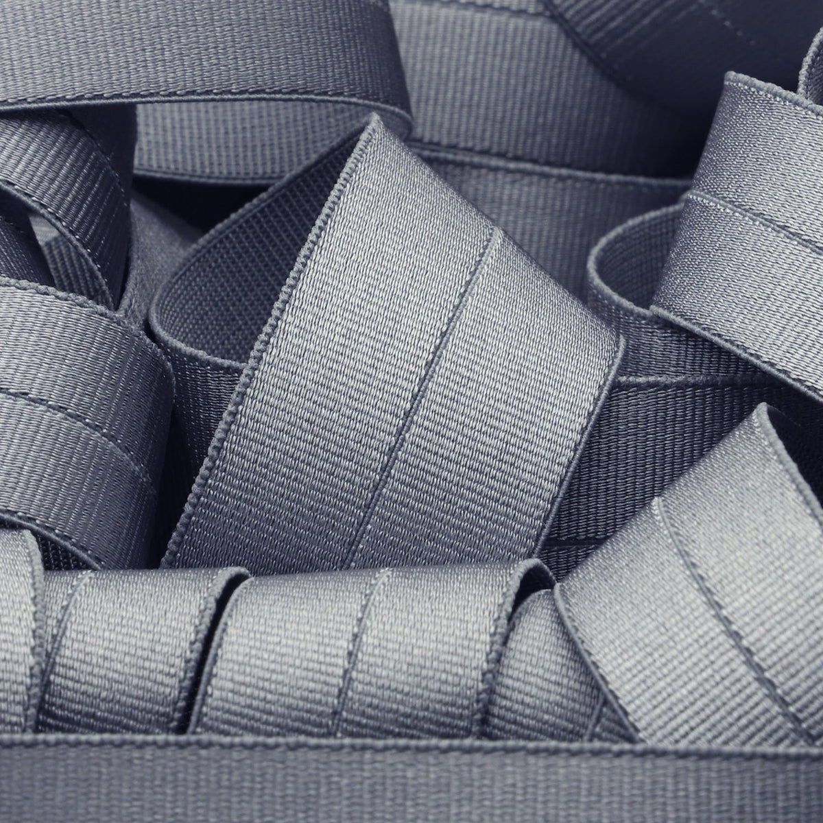 FUJIYAMA RIBBON [Sample] Recycled Polyester Grosgrain Stretch Binder Tape 9x9mm (23/32&quot;) 3 Meters Cut Gray