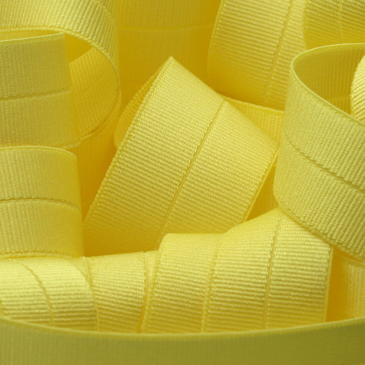 FUJIYAMA RIBBON [Sample] Recycled Polyester Grosgrain Stretch Binder Tape 9x9mm (23/32&quot;) 3 Meters Cut Lemon Yellow