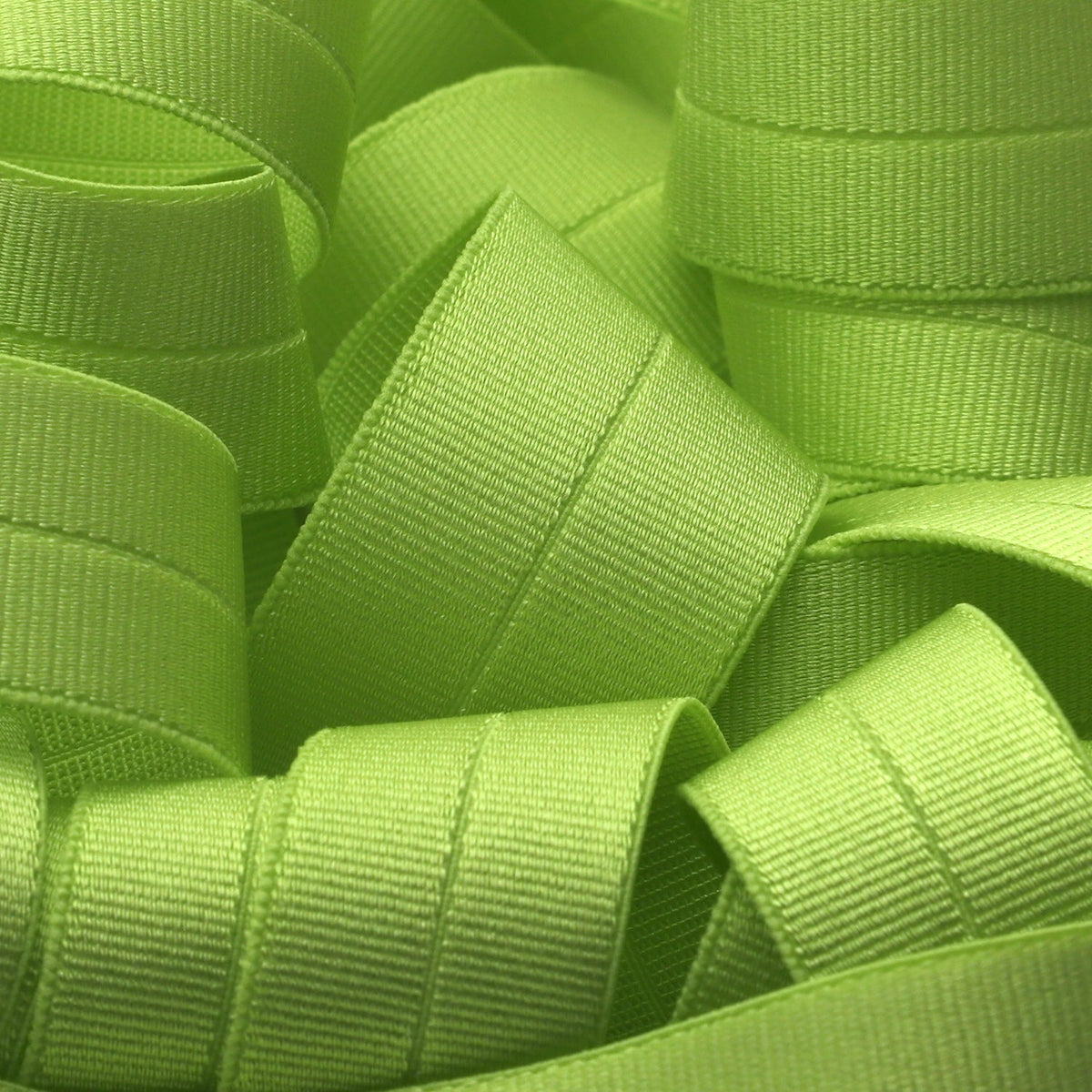 FUJIYAMA RIBBON [Sample] Recycled Polyester Grosgrain Stretch Binder Tape 9x9mm (23/32&quot;) 3 Meters Cut Lettuce Green