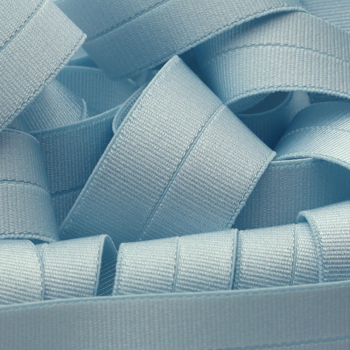 FUJIYAMA RIBBON [Sample] Recycled Polyester Grosgrain Stretch Binder Tape 9x9mm (23/32&quot;) 3 Meters Cut Light Blue