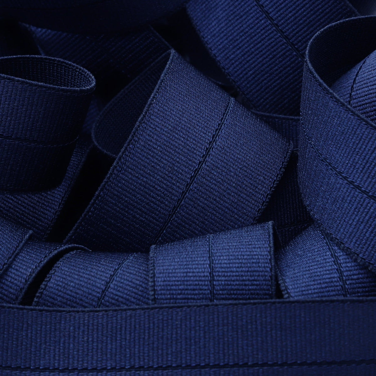 FUJIYAMA RIBBON [Sample] Recycled Polyester Grosgrain Stretch Binder Tape 9x9mm (23/32&quot;) 3 Meters Cut Navy Blue