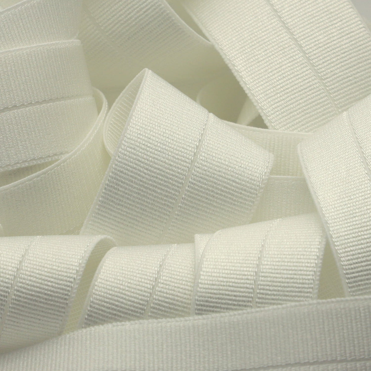 FUJIYAMA RIBBON [Sample] Recycled Polyester Grosgrain Stretch Binder Tape 9x9mm (23/32&quot;) 3 Meters Cut White