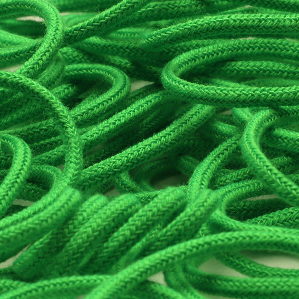 FUJIYAMA RIBBON [Sample] Spindle Cord approx.3.5mm (9/64&quot;) 2.5 Meters Cut Fluorescence Green