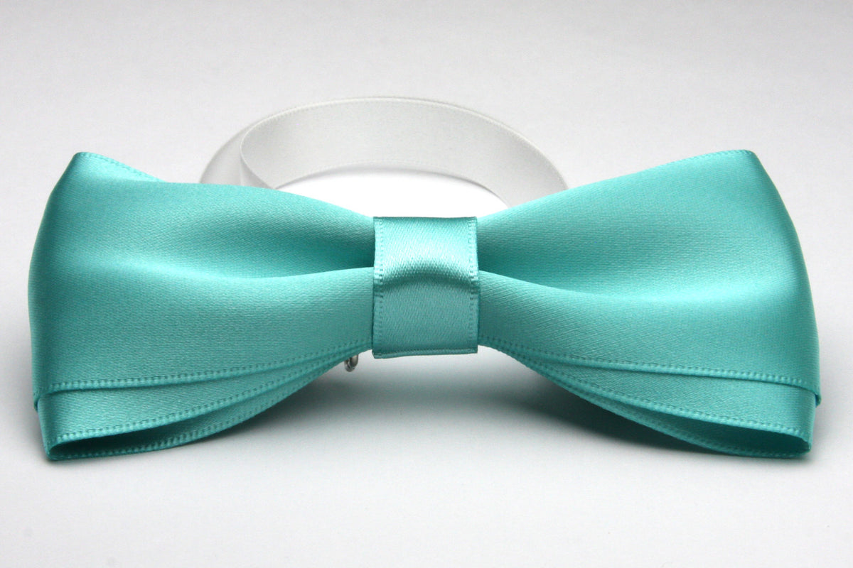 FUJIYAMA RIBBON Satin Bow Tie 12x6cm (4-3/4&quot;x2-3/8&quot;) Cambridge Blue