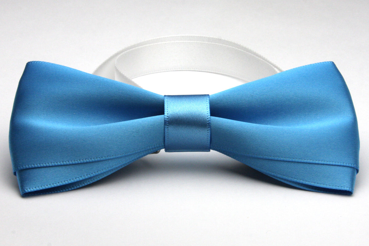 FUJIYAMA RIBBON Satin Bow Tie 12x6cm (4-3/4&quot;x2-3/8&quot;) Cerulean Blue