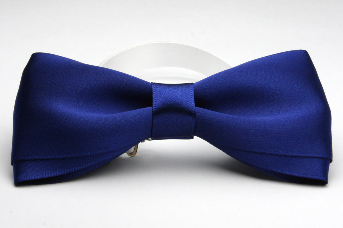 FUJIYAMA RIBBON Satin Bow Tie 12x6cm (4-3/4&quot;x2-3/8&quot;) Dark Blue