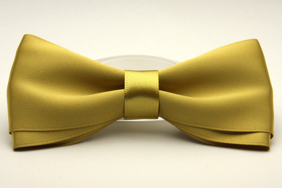 FUJIYAMA RIBBON Satin Bow Tie 12x6cm (4-3/4&quot;x2-3/8&quot;) Gold