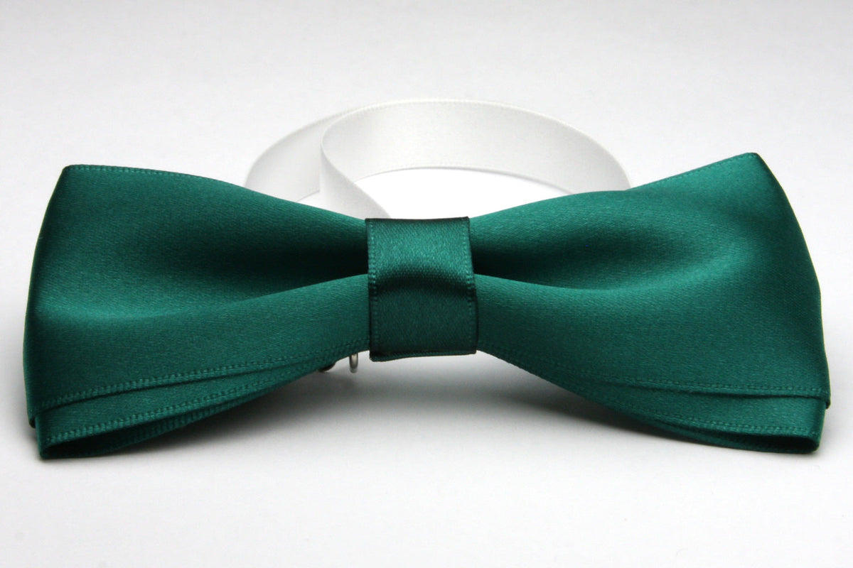 FUJIYAMA RIBBON Satin Bow Tie 12x6cm (4-3/4&quot;x2-3/8&quot;) Peacock Green