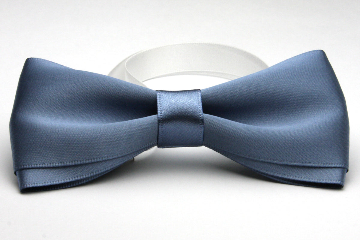 FUJIYAMA RIBBON Satin Bow Tie 12x6cm (4-3/4&quot;x2-3/8&quot;) Shadow Blue