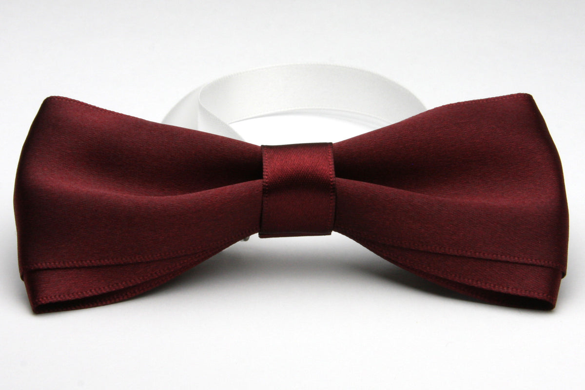FUJIYAMA RIBBON Satin Bow Tie 12x6cm (4-3/4&quot;x2-3/8&quot;) Wine Red